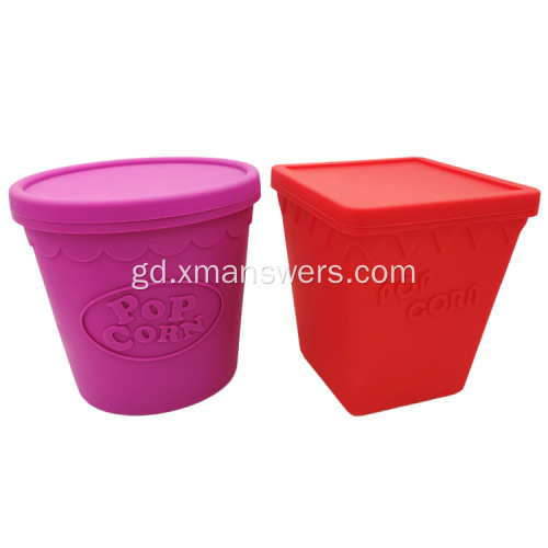 Popcornbowl silicone le bucaid popcorn làimhseachaidh le mullach